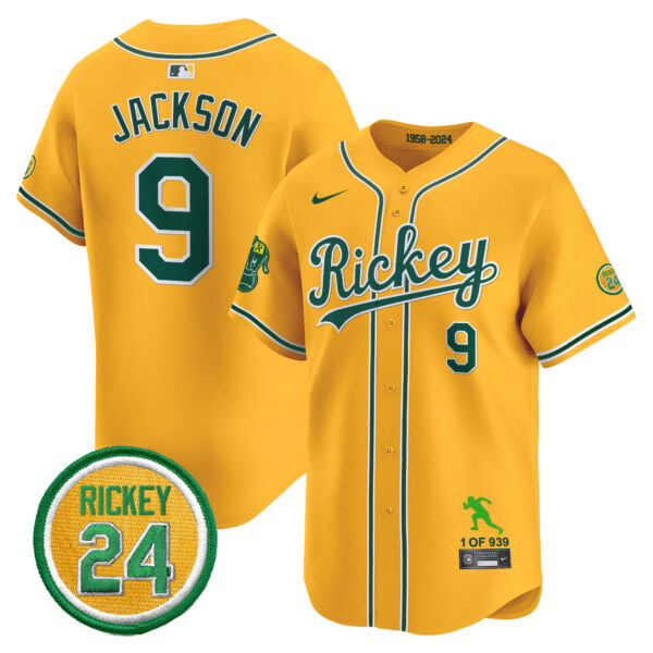 Men's Oakland Athletics Rickey Tribute style Vapor Premier Limited Jersey - All Stitched - Image 34