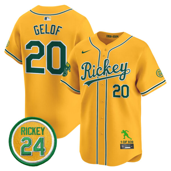 Men's Oakland Athletics Rickey Tribute style Vapor Premier Limited Jersey - All Stitched - Image 32