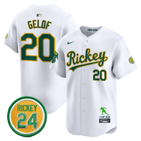 Men's Oakland Athletics Rickey Tribute style Vapor Premier Limited Jersey - All Stitched - Image 25