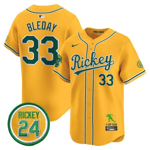 Men's Oakland Athletics Rickey Tribute style Vapor Premier Limited Jersey - All Stitched - Image 31