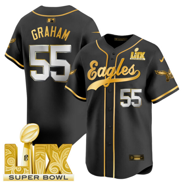Men's Eagles Super Bowl LIX Patch Kelly Green Vapor Baseball Jersey V2 - All Stitched - Image 6
