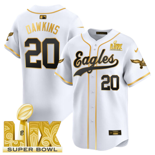 Men's Eagles Super Bowl LIX Patch Kelly Green Vapor Baseball Jersey V2 - All Stitched - Image 17