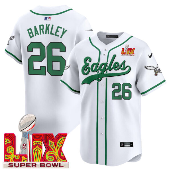 Men's Eagles Super Bowl LIX Patch Kelly Green Vapor Baseball Jersey V2 - All Stitched - Image 31