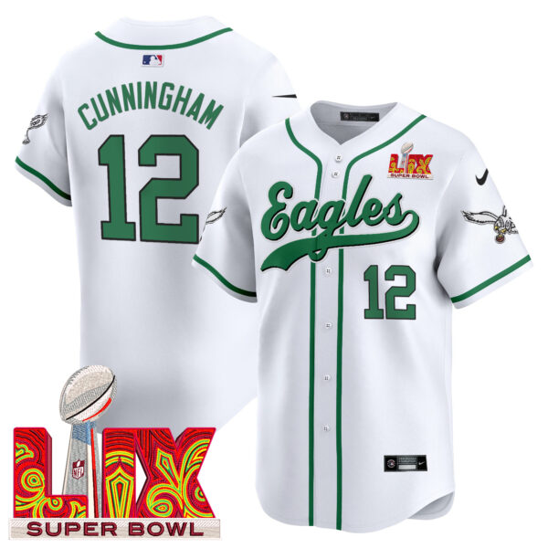 Men's Eagles Super Bowl LIX Patch Kelly Green Vapor Baseball Jersey V2 - All Stitched - Image 35
