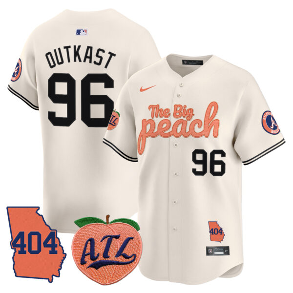 Men's Atlanta Braves 404 & The Big Peach Vapor Premier Limited Jersey - All Stitched - Image 3