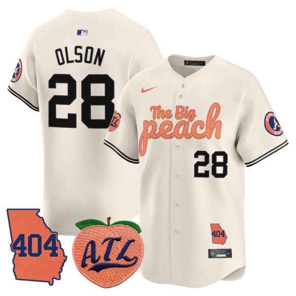 Men's Atlanta Braves 404 & The Big Peach Vapor Premier Limited Jersey - All Stitched - Image 6