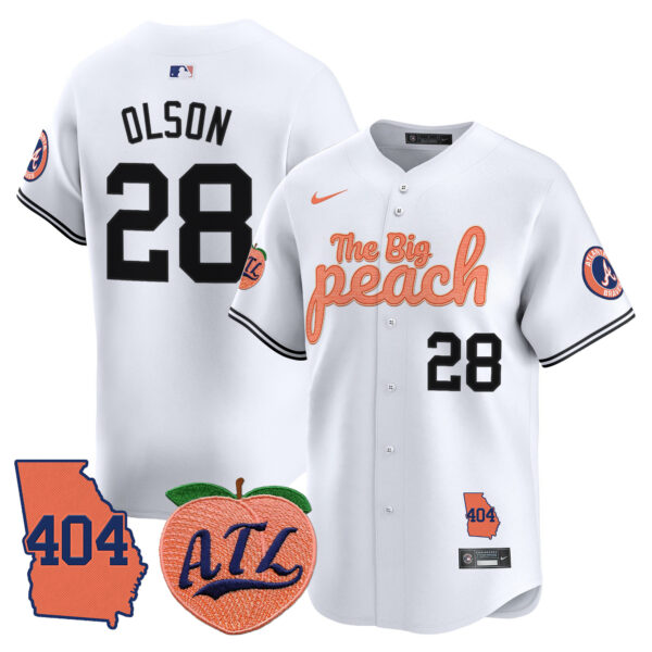 Men's Atlanta Braves 404 & The Big Peach Vapor Premier Limited Jersey - All Stitched - Image 26