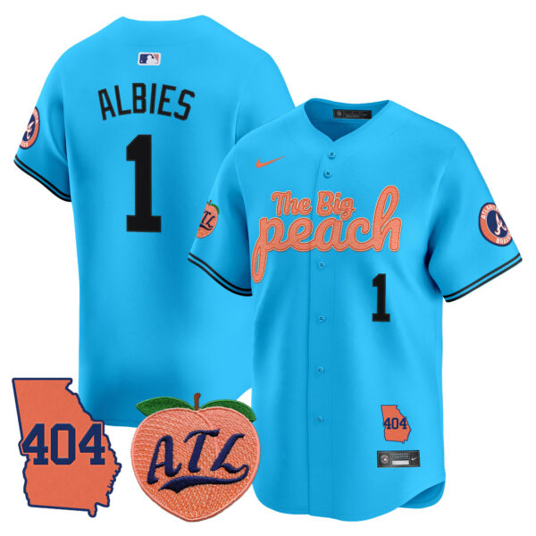 Men's Atlanta Braves 404 & The Big Peach Vapor Premier Limited Jersey - All Stitched - Image 47