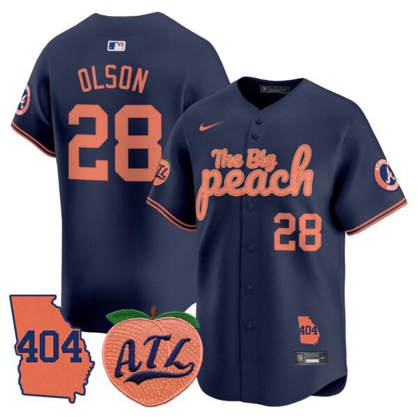 Men's Atlanta Braves 404 & The Big Peach Vapor Premier Limited Jersey - All Stitched - Image 36