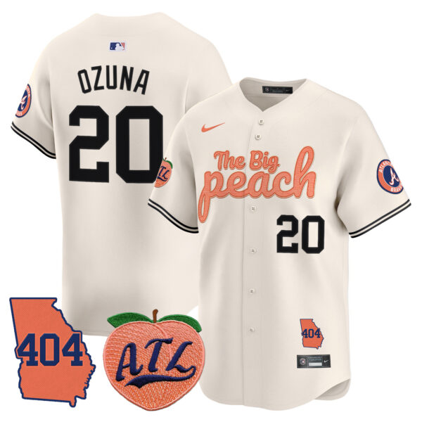 Men's Atlanta Braves 404 & The Big Peach Vapor Premier Limited Jersey - All Stitched - Image 8