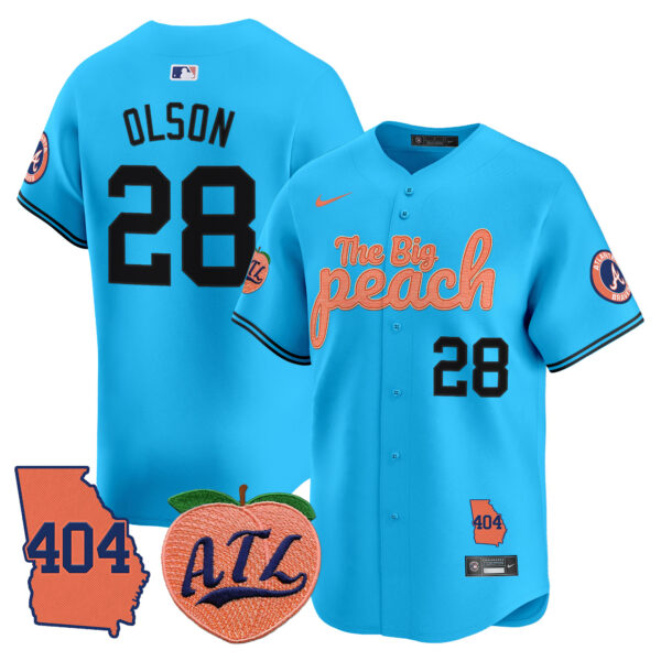 Men's Atlanta Braves 404 & The Big Peach Vapor Premier Limited Jersey - All Stitched - Image 46