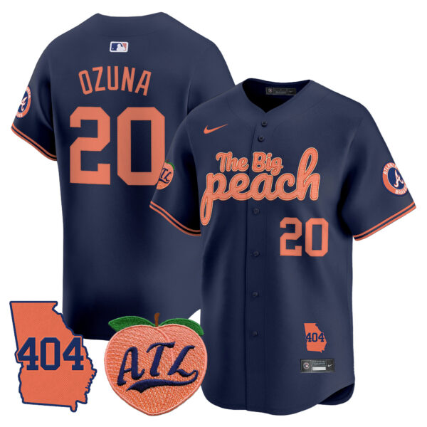 Men's Atlanta Braves 404 & The Big Peach Vapor Premier Limited Jersey - All Stitched - Image 38