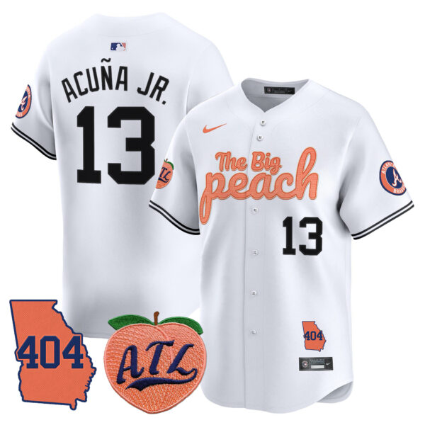 Men's Atlanta Braves 404 & The Big Peach Vapor Premier Limited Jersey - All Stitched - Image 21