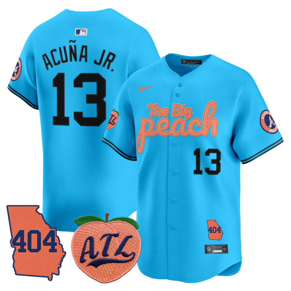 Men's Atlanta Braves 404 & The Big Peach Vapor Premier Limited Jersey - All Stitched - Image 41