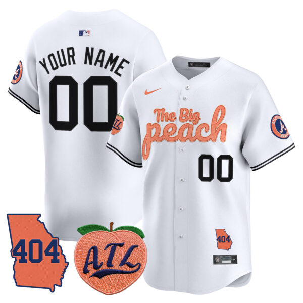 Atlanta Braves 404 & The Big Peach Vapor Premier Limited Custom Jersey - All Stitched - Image 3