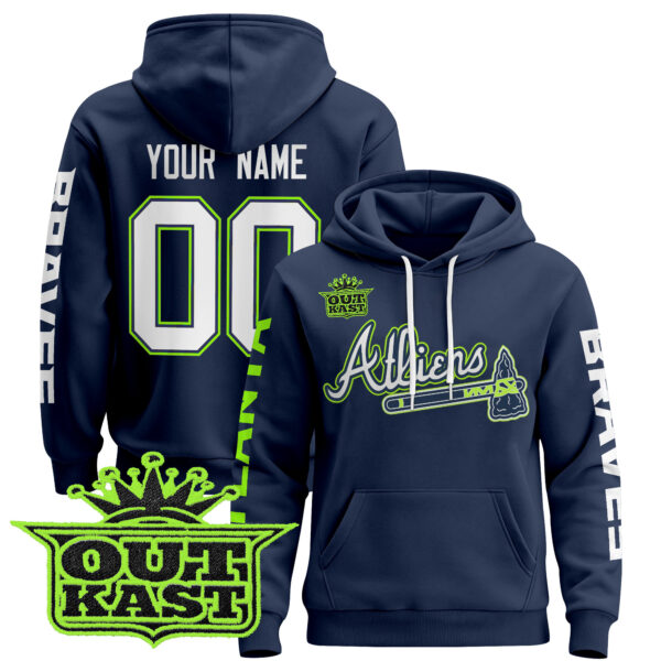 Atlanta Braves 2025 Atliens Custom Pullover Hoodie - All Stitched - Image 2
