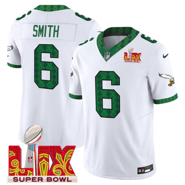 Men's Eagles Kelly Green St. Patrick's Day Super Bowl LIX Patch Vapor Limited Jersey - All Stitched - Image 4