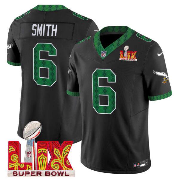 Men's Eagles Kelly Green St. Patrick's Day Super Bowl LIX Patch Vapor Limited Jersey - All Stitched - Image 22