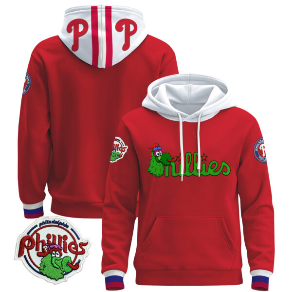 Men's Philadelphia Phillies Phanatic Patch Pullover Hoodie - All Stitched - Image 45