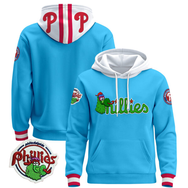 Men's Philadelphia Phillies Phanatic Patch Pullover Hoodie - All Stitched - Image 54