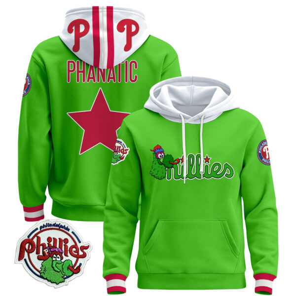 Men's Philadelphia Phillies Phanatic Patch Pullover Hoodie - All Stitched - Image 17
