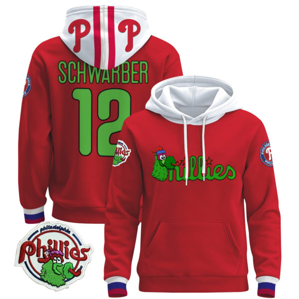 Men's Philadelphia Phillies Phanatic Patch Pullover Hoodie - All Stitched - Image 43