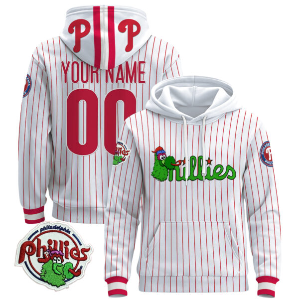 Philadelphia Phillies Phanatic Patch Custom Pullover Hoodie - All Stitched - Image 4