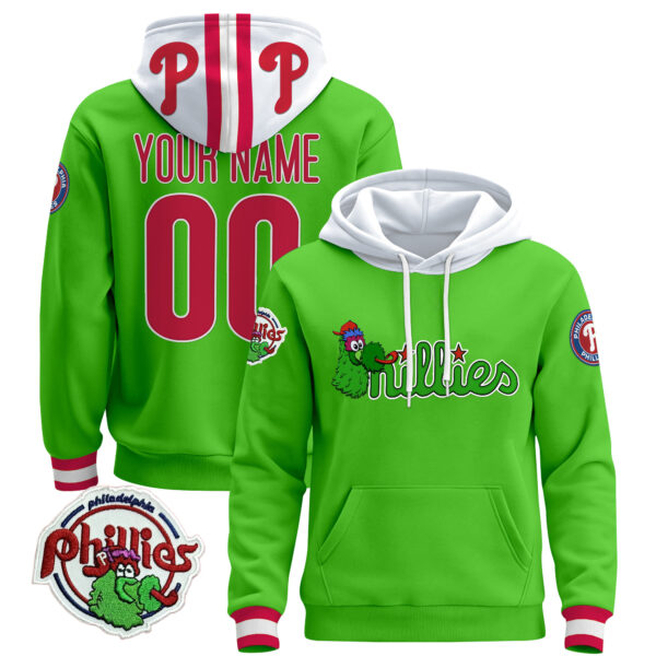 Philadelphia Phillies Phanatic Patch Custom Pullover Hoodie - All Stitched - Image 2