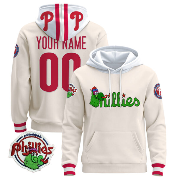 Philadelphia Phillies Phanatic Patch Custom Pullover Hoodie - All Stitched - Image 3