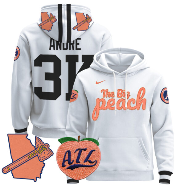 Men's Atlanta Braves The Big Peach Pullover Hoodie - All Stitched - Image 24