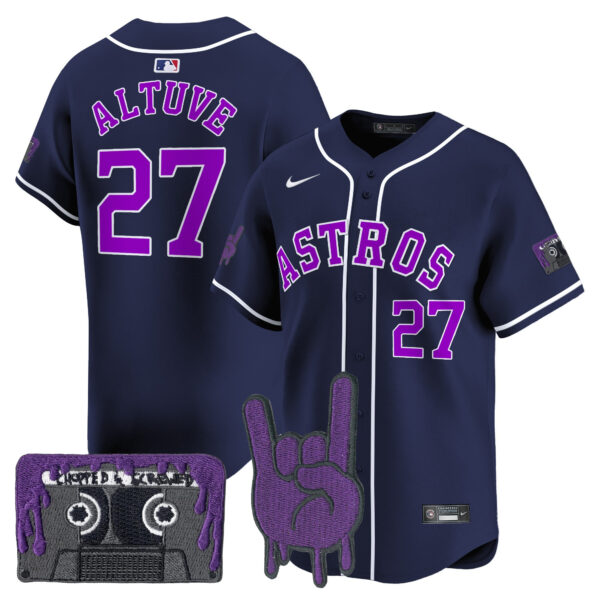Youth's Houston Astros DJ Screw Patch Vapor Premier Limited Jersey - All Stitched - Image 50