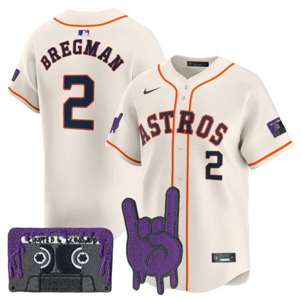 Youth's Houston Astros DJ Screw Patch Vapor Premier Limited Jersey - All Stitched - Image 6