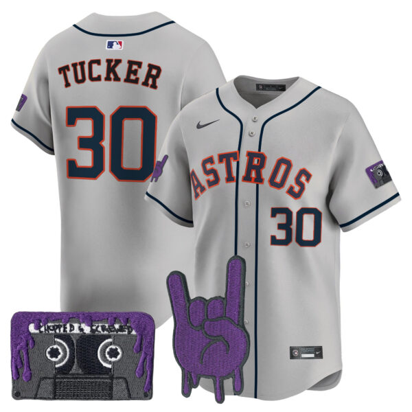 Youth's Houston Astros DJ Screw Patch Vapor Premier Limited Jersey - All Stitched - Image 32