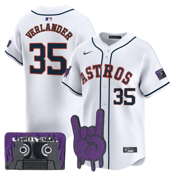 Youth's Houston Astros DJ Screw Patch Vapor Premier Limited Jersey - All Stitched - Image 43