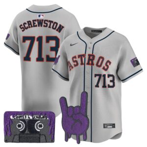 Youth's Houston Astros DJ Screw Patch Vapor Premier Limited Jersey - All Stitched