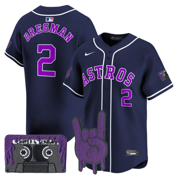 Youth's Houston Astros DJ Screw Patch Vapor Premier Limited Jersey - All Stitched - Image 53