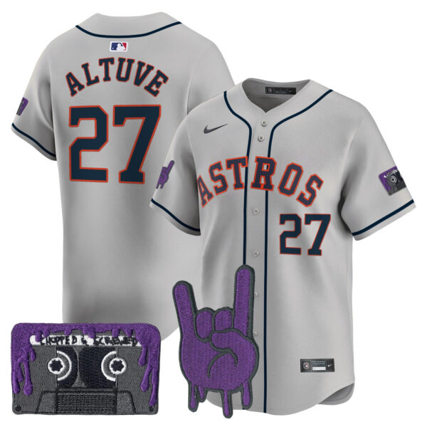 Youth's Houston Astros DJ Screw Patch Vapor Premier Limited Jersey - All Stitched - Image 26