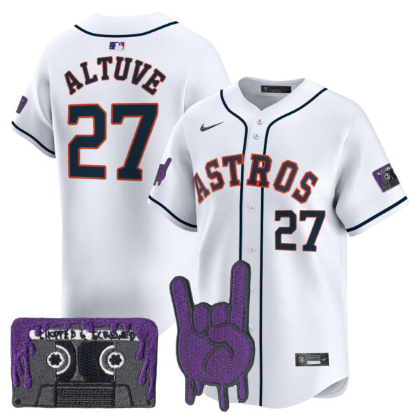 Youth's Houston Astros DJ Screw Patch Vapor Premier Limited Jersey - All Stitched - Image 38