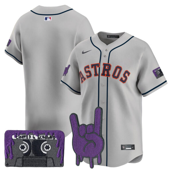 Youth's Houston Astros DJ Screw Patch Vapor Premier Limited Jersey - All Stitched - Image 36