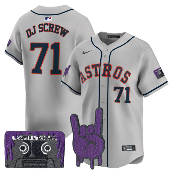 Youth's Houston Astros DJ Screw Patch Vapor Premier Limited Jersey - All Stitched - Image 34