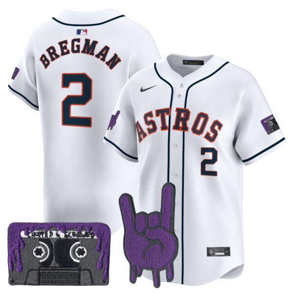 Youth's Houston Astros DJ Screw Patch Vapor Premier Limited Jersey - All Stitched - Image 41