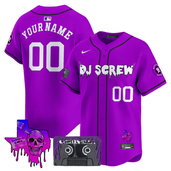 Houston Astros DJ Screw Patch Vapor Premier Limited Custom Jersey V2 - All Stitched - Image 4