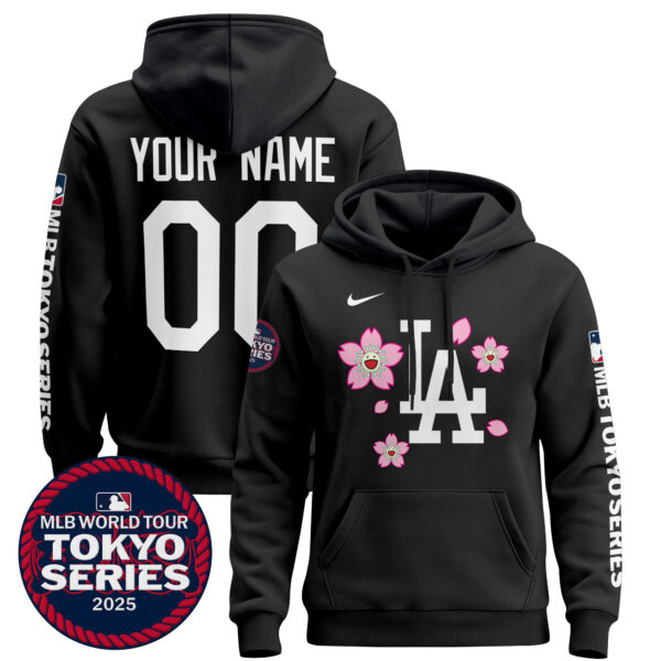 Dodgers Tokyo Series 2025 Custom Pullover Hoodie - Stitched
