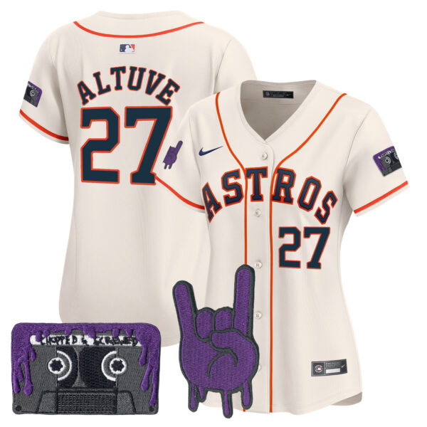 Women's Houston Astros DJ Screw Patch Vapor Premier Limited Jersey - All Stitched - Image 2