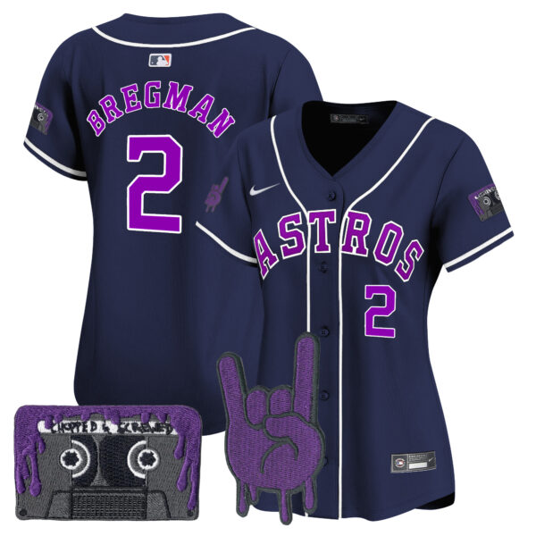 Women's Houston Astros DJ Screw Patch Vapor Premier Limited Jersey - All Stitched - Image 53