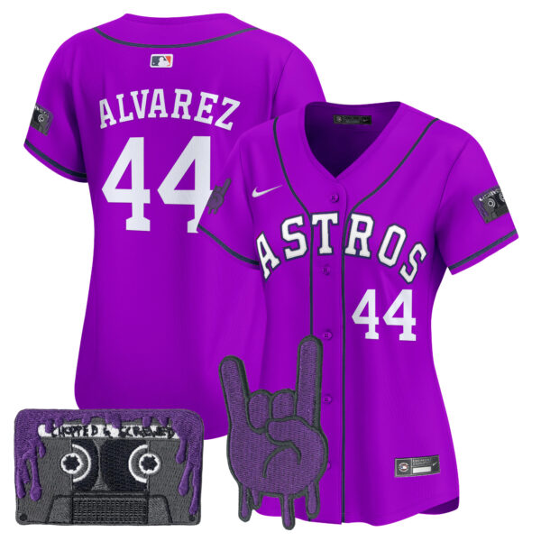 Women's Houston Astros DJ Screw Patch Vapor Premier Limited Jersey - All Stitched - Image 18