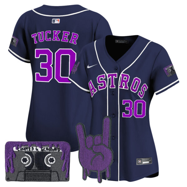 Women's Houston Astros DJ Screw Patch Vapor Premier Limited Jersey - All Stitched - Image 56