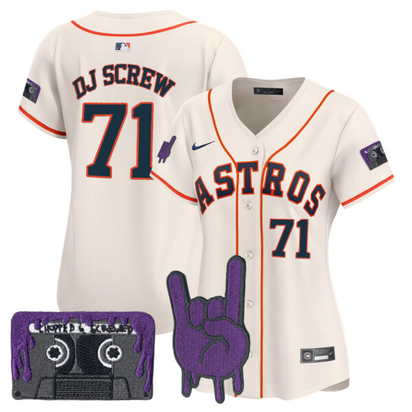 Women's Houston Astros DJ Screw Patch Vapor Premier Limited Jersey - All Stitched - Image 10