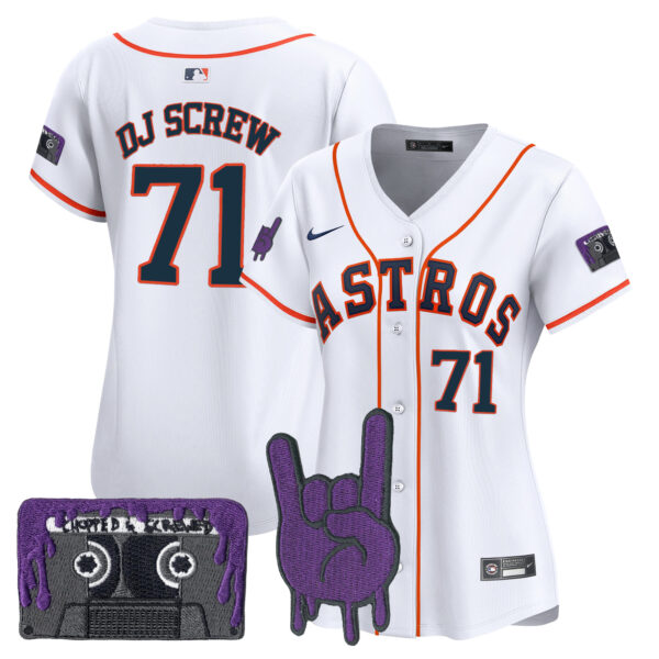 Women's Houston Astros DJ Screw Patch Vapor Premier Limited Jersey - All Stitched - Image 46