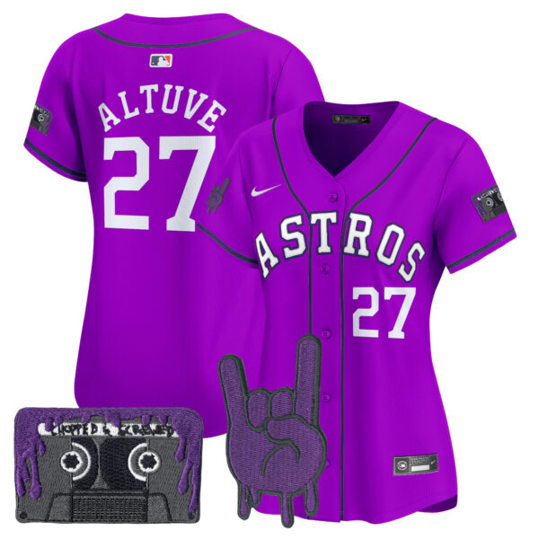 Women's Houston Astros DJ Screw Patch Vapor Premier Limited Jersey - All Stitched - Image 14